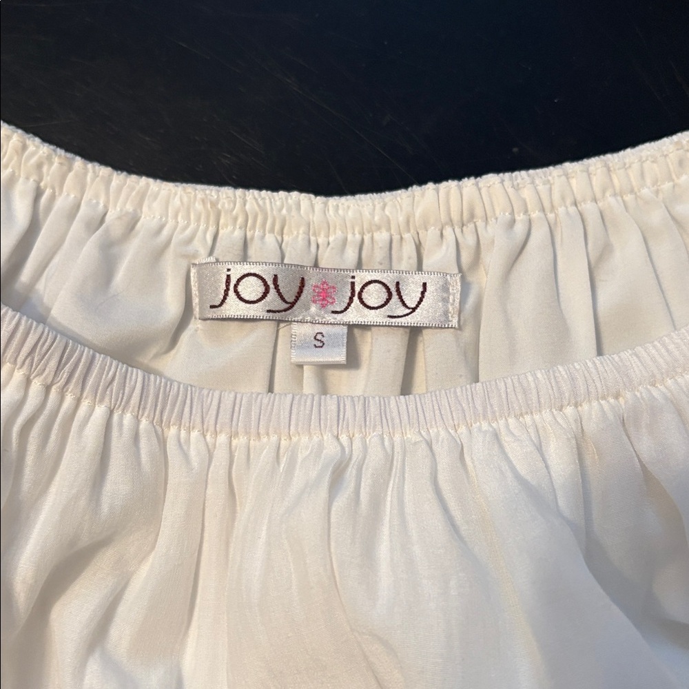 Joy Joy White Bubble Tulip Blouse - Picture 3 of 3